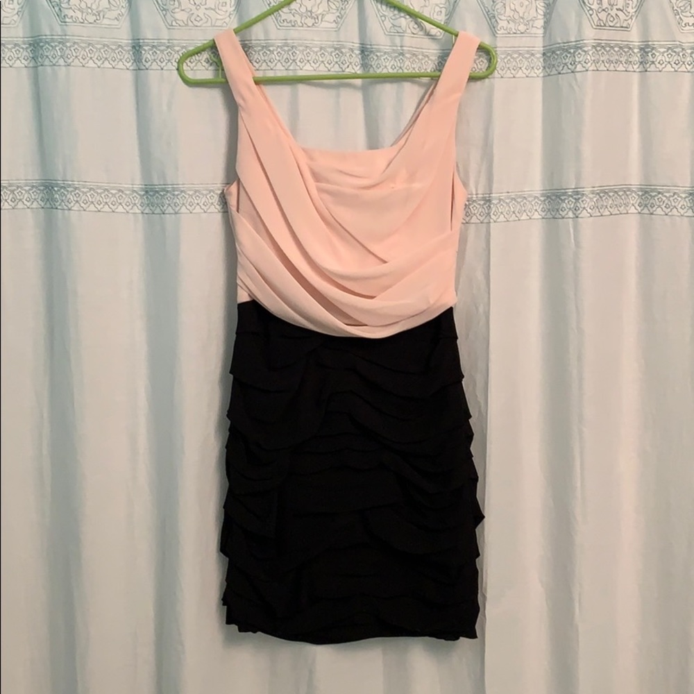 Blush and black dress